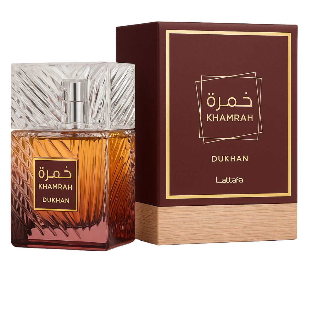 Khamrah Dukhan - Lattafa - Perfume Compartilhável - Eau De Parfum - 100ml (Lacrado) - Sun de Parfum 
