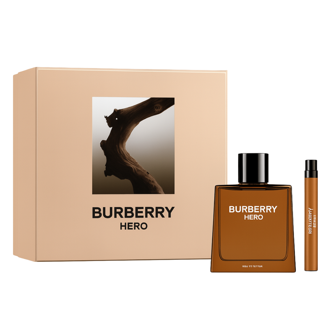 Kit Burberry - Masculino - Hero EDP 100ml + Travel Spray 10ml - Sun de Parfum 