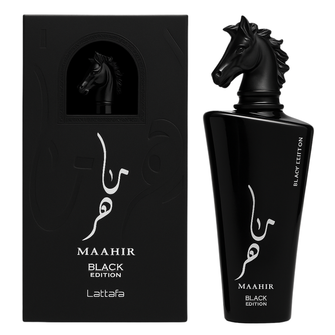Maahir Black Edition - Lattafa - Perfume Masculino - Eau de Parfum - 100ml (Lacrado) - Sun de Parfum 