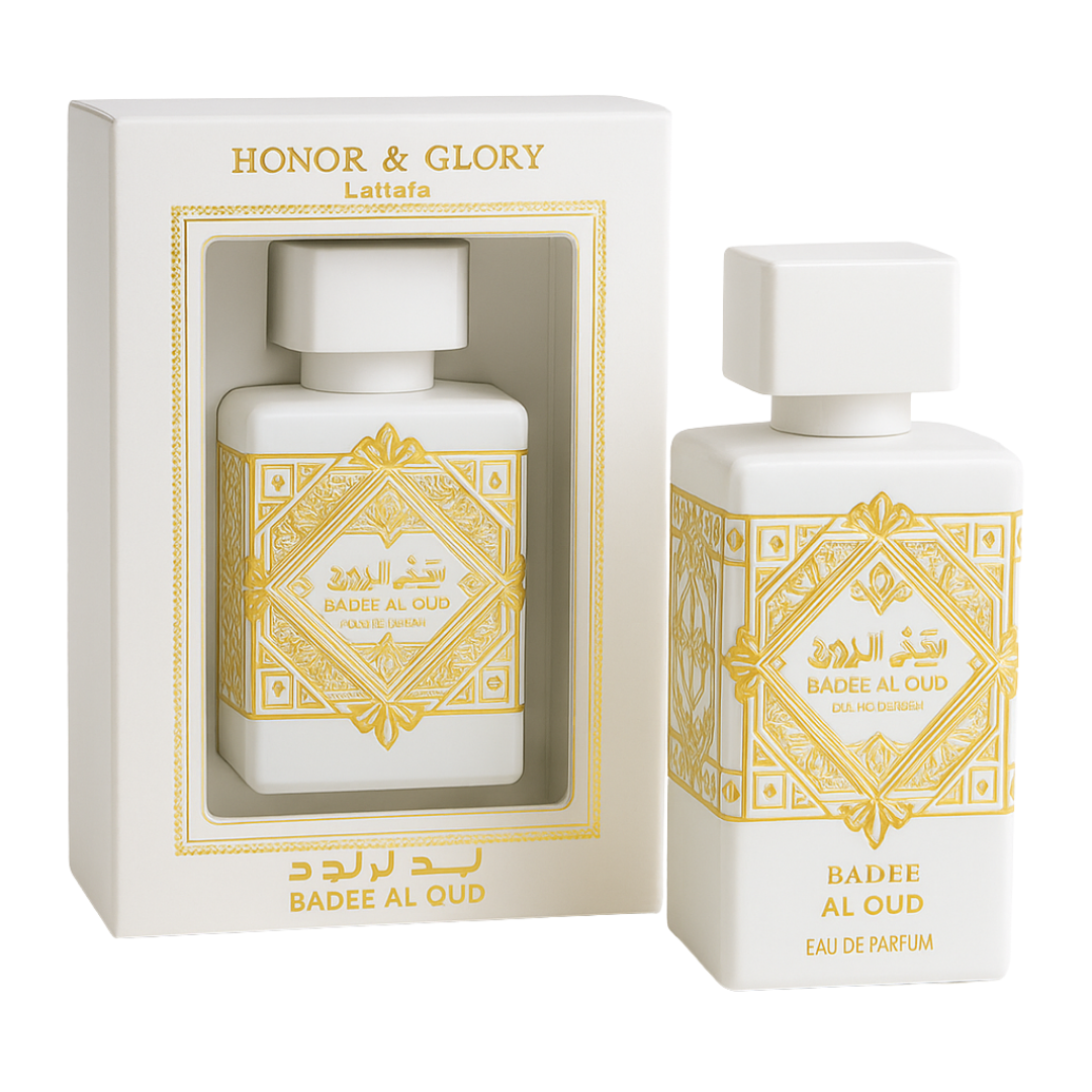 Badee Al Oud Honor e Glory - Lattafa - Perfume Compartilhável - Eau De Parfum - 100ml (Lacrado) - Sun de Parfum 