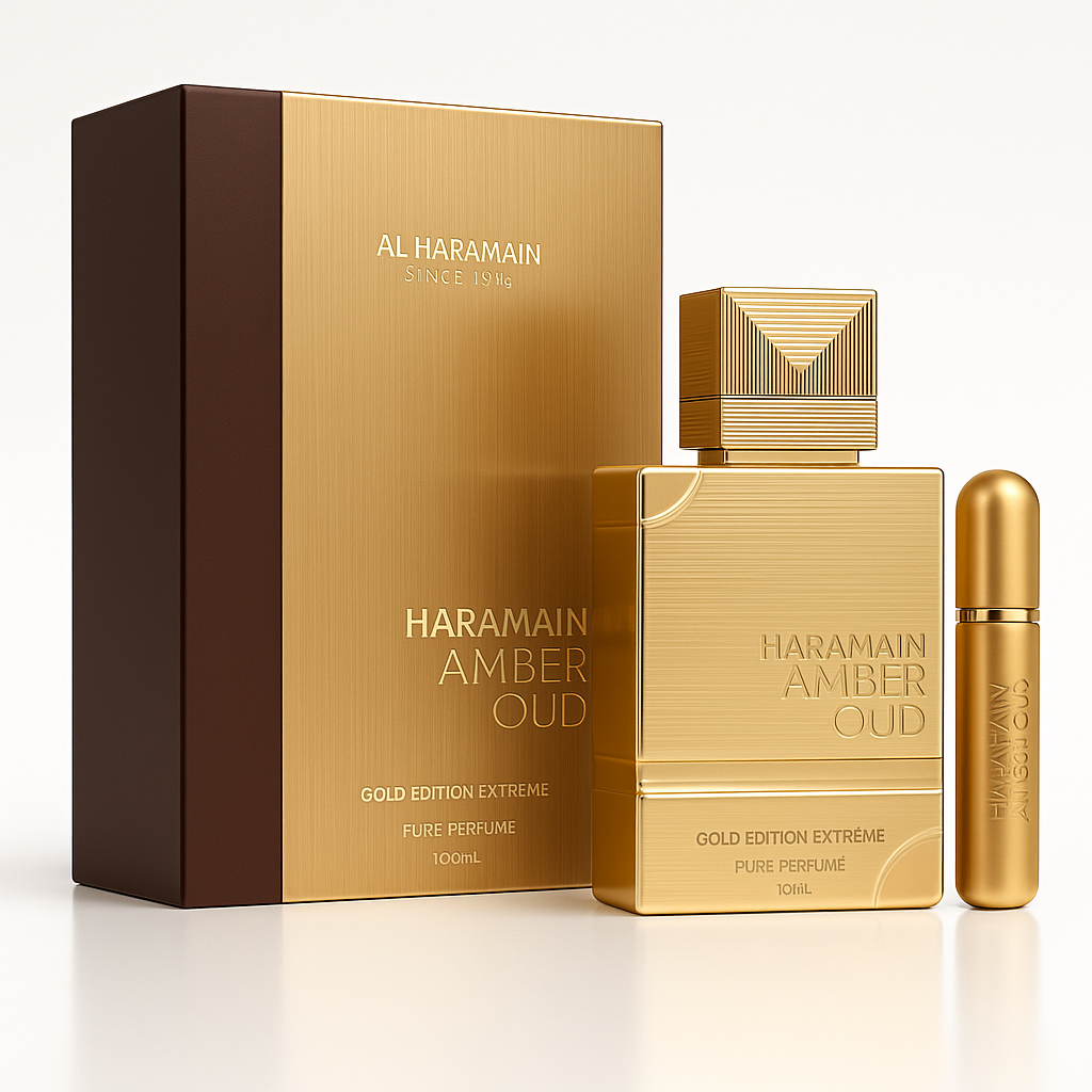 Amber Oud Extreme Gold Edition - Al Haramain - Perfume Compartilhável - Eau de Parfum - 100mll (Lacrado) - Sun de Parfum 