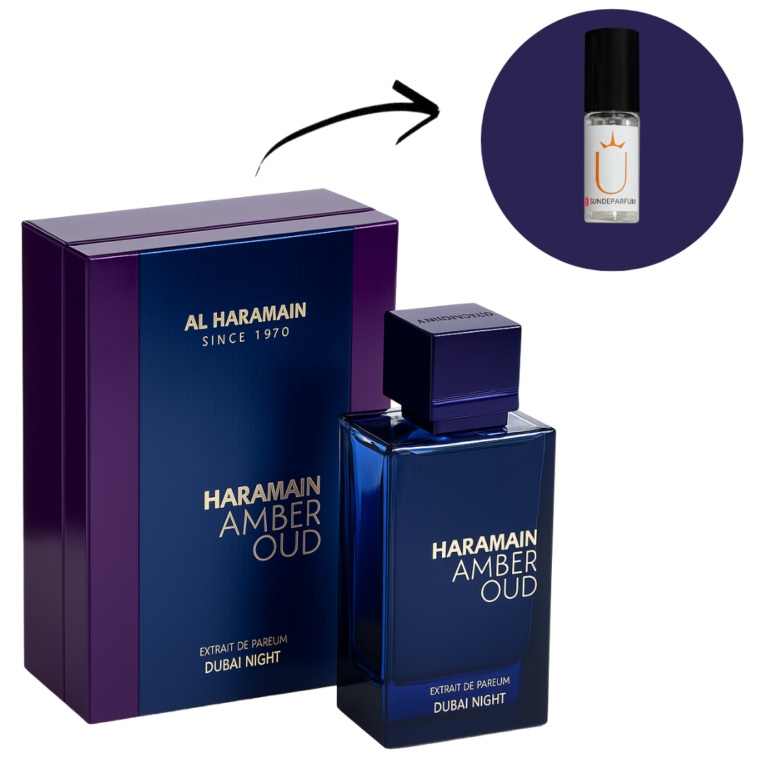 Amber Oud Dubai Night - Al Haramain - Perfume Compartilhável - Extrait de Parfum (Decant) - Sun de Parfum 