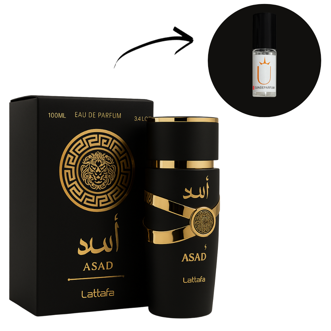 Asad Black - Lattafa - Perfume Masculino - Eau de Parfum (Decant) - Sun de Parfum 