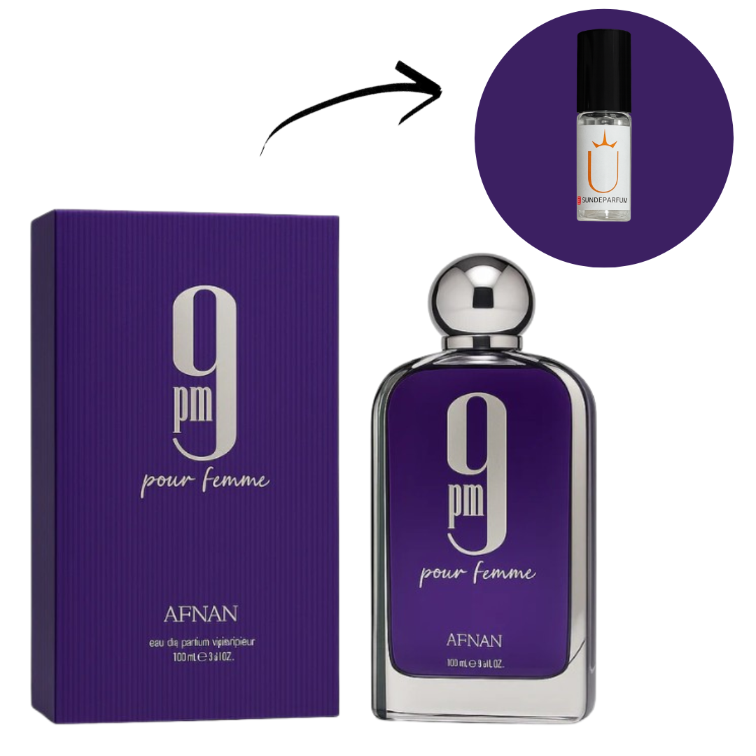 9PM Pour Femme - Afnan - Perfume Feminino - Eau De Parfum (Decant) - Sun de Parfum 