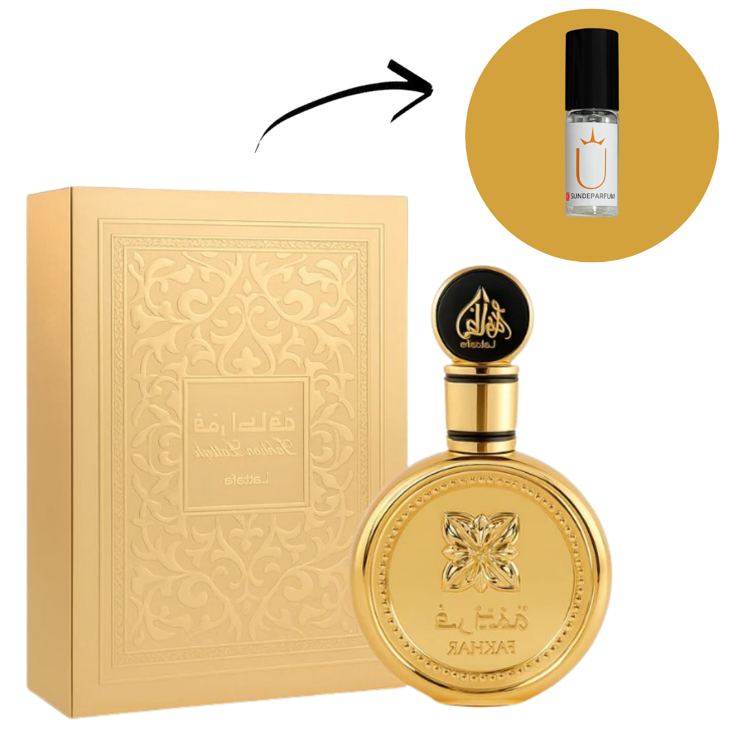 Fakhar Gold Extrait - Lattafa - Perfume Compartilhável - Eau de Parfum (Decant) - Sun de Parfum 