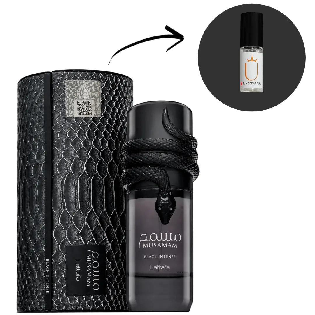Musamam Black Intense - Lattafa - Perfume Masculino - Eau de Parfum (Decant)