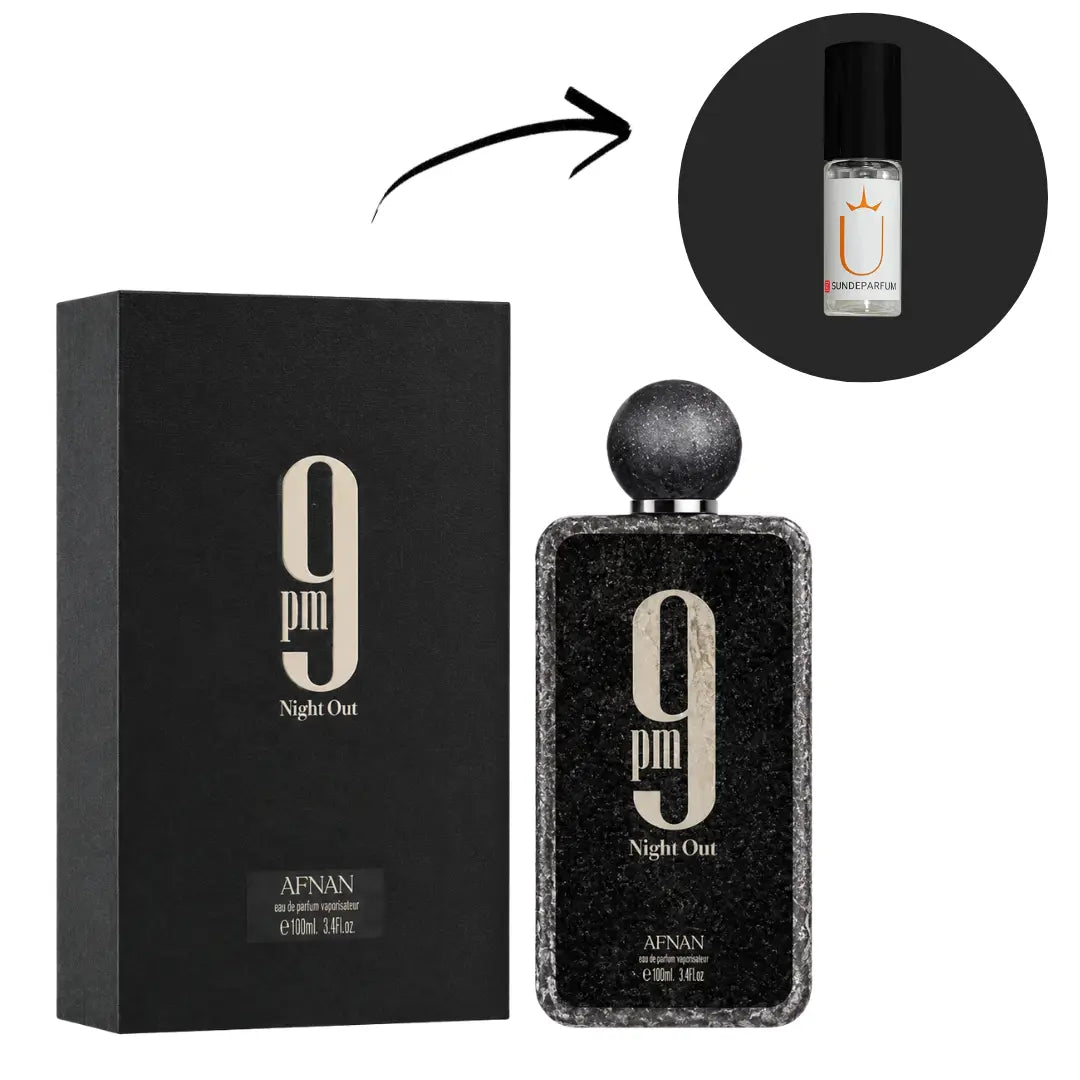 9PM Night Out - Afnan - Perfume Compartilhável - Extrait de Parfum (Decant)