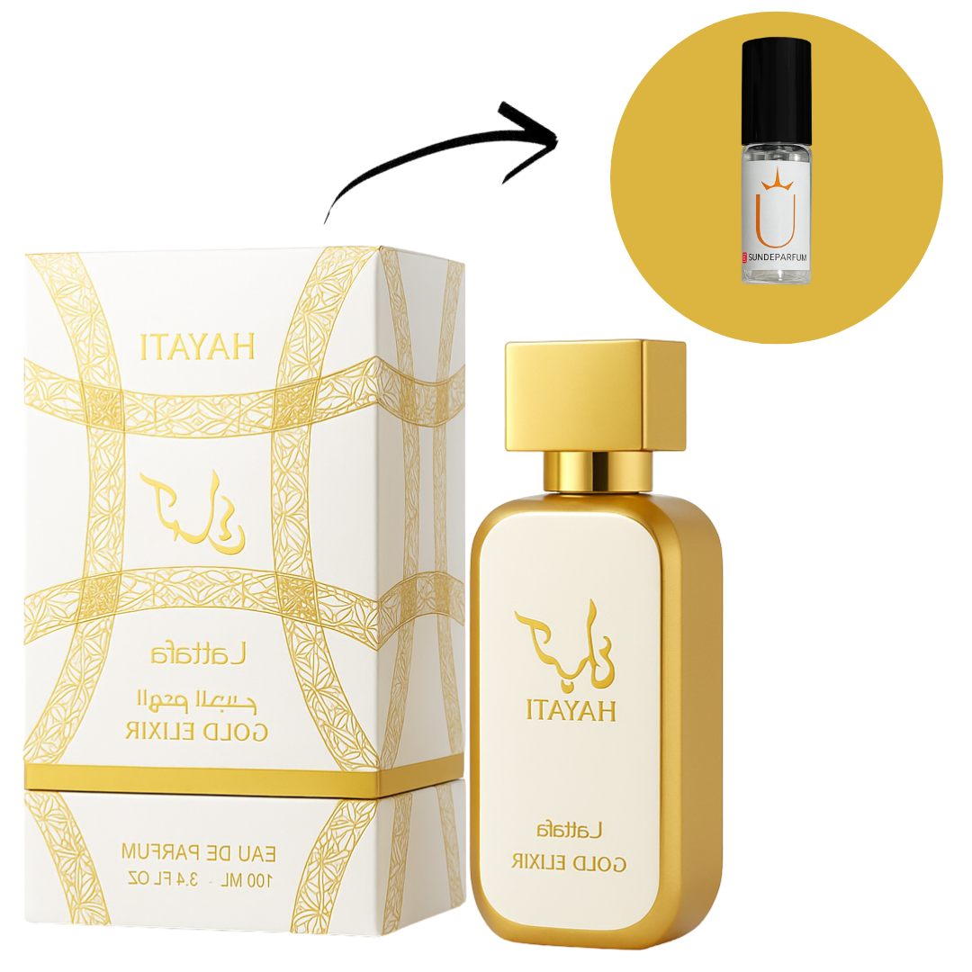 Hayaati Gold Elixir - Lattafa - Perfume Compartilhável - Eau de Parfum (Decant) - Sun de Parfum 