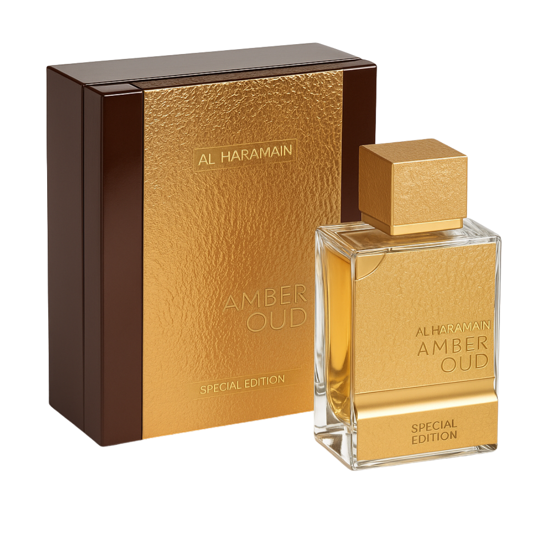 Amber Oud Gold 999.9 Dubai Edition - Al Haramain - Perfume Compartilhável - Extrait de Parfum - 75ml (Lacrado) - Sun de Parfum 