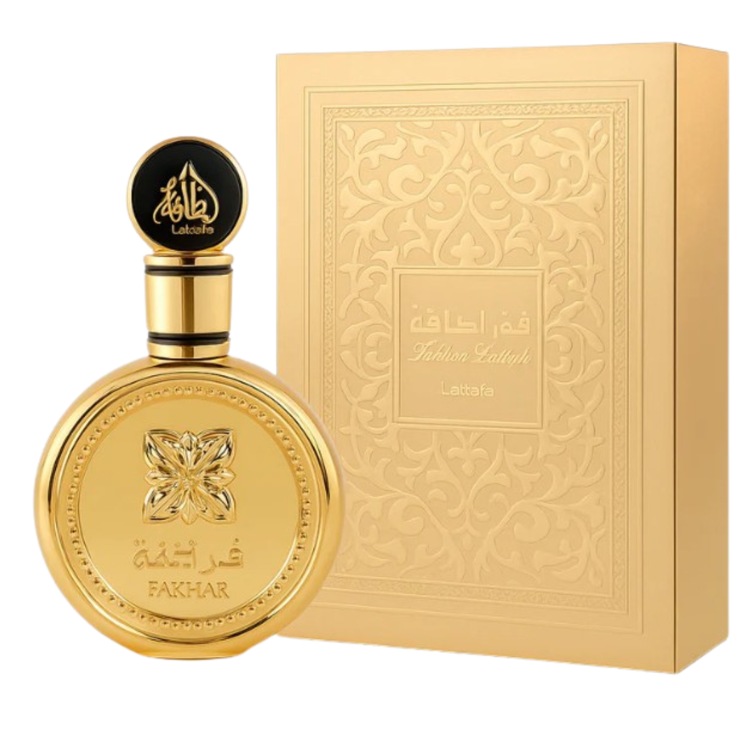 Fakhar Gold Extrait - Lattafa - Perfume Compartilhável - Eau de Parfum 100ml (Lacrado) - Sun de Parfum 