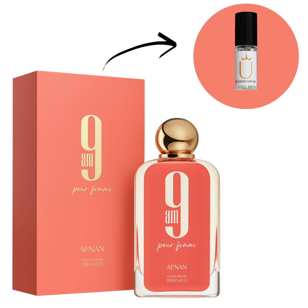 9AM Pour Femme - Afnan - Perfume Feminino - Eau De Parfum (Decant) - Sun de Parfum 