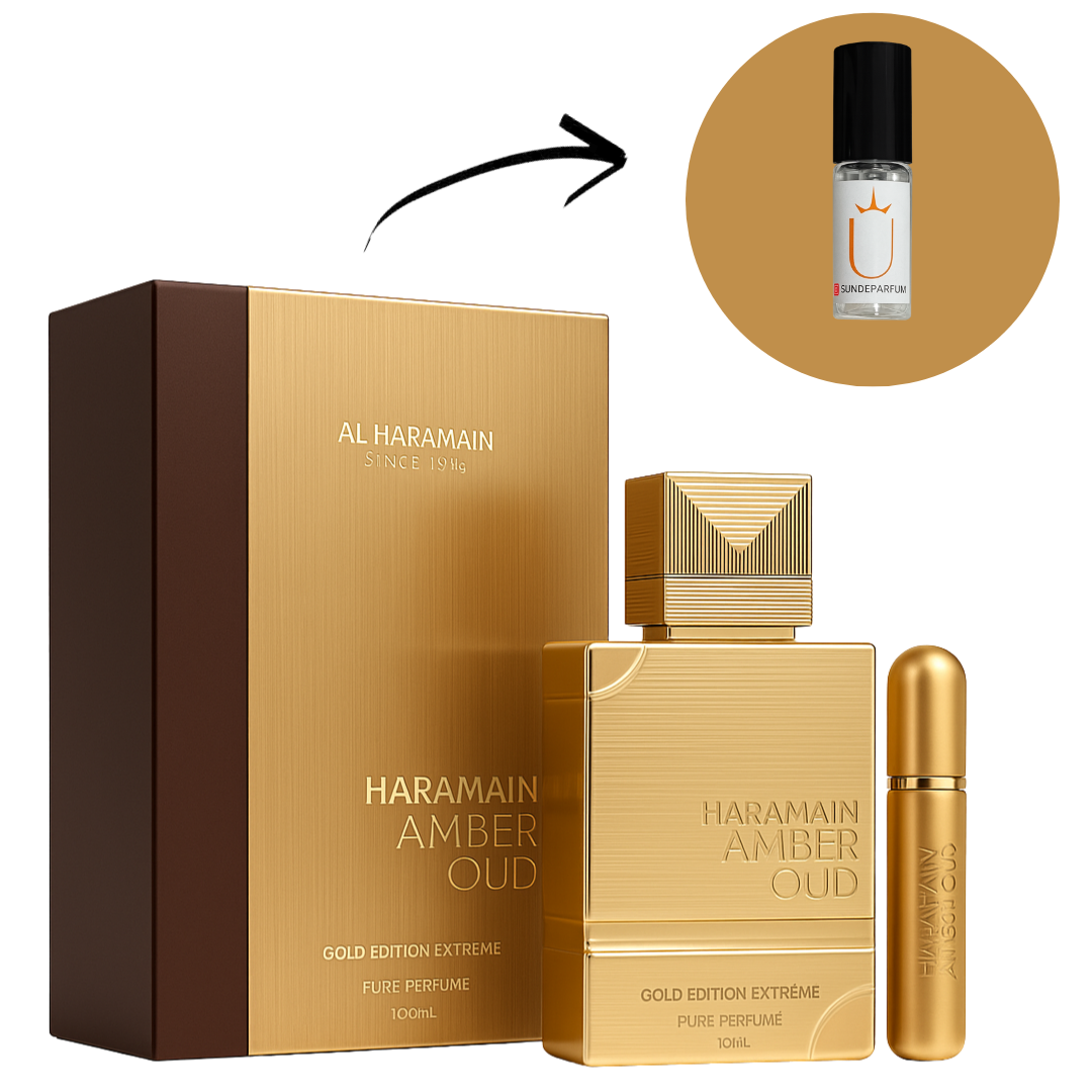 Amber Oud Extreme Gold Edition - Al Haramain - Perfume Compartilhável - Eau de Parfum (Decant) - Sun de Parfum 