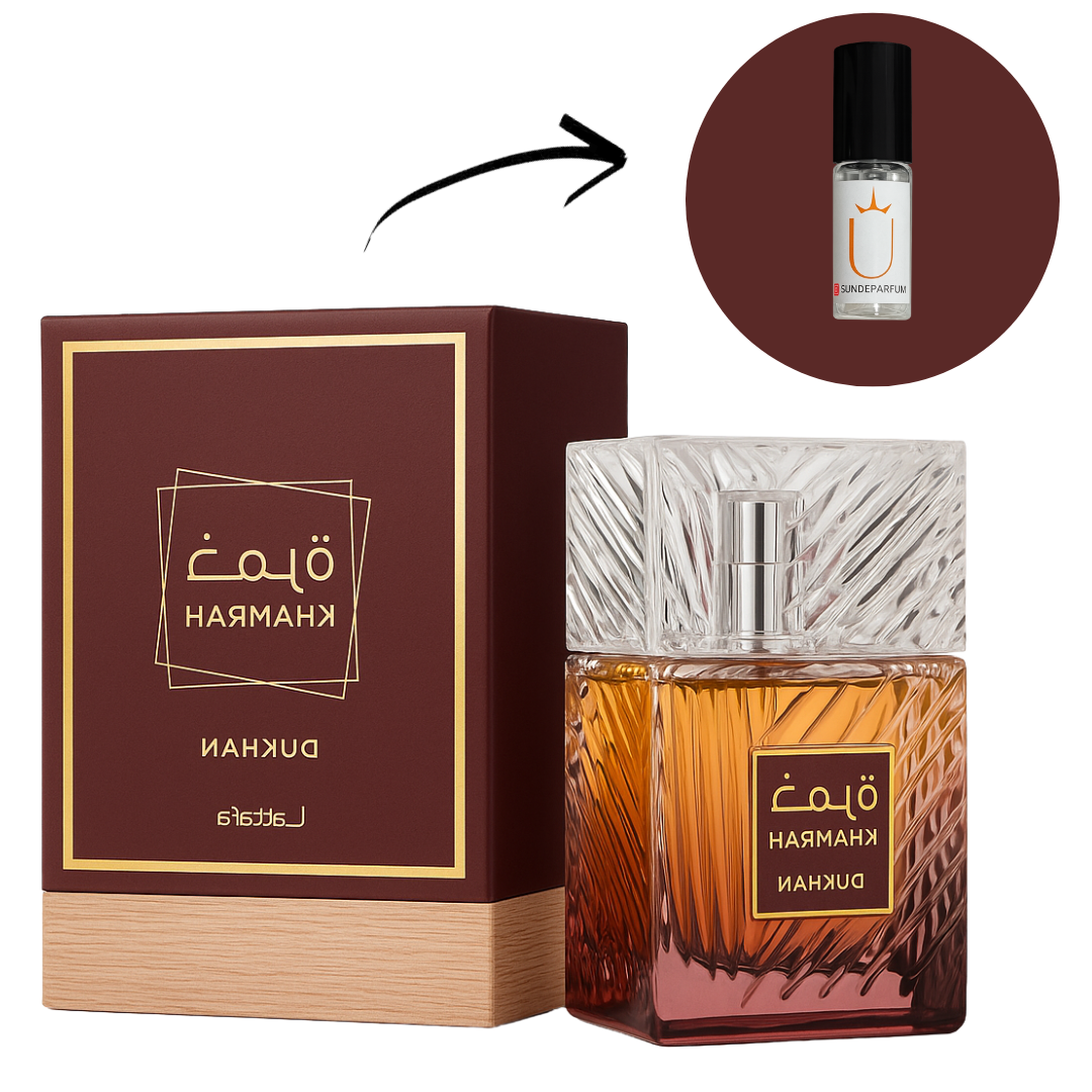 Khamrah Dukhan - Lattafa - Perfume Compartilhável - Eau De Parfum (Decant) - Sun de Parfum 